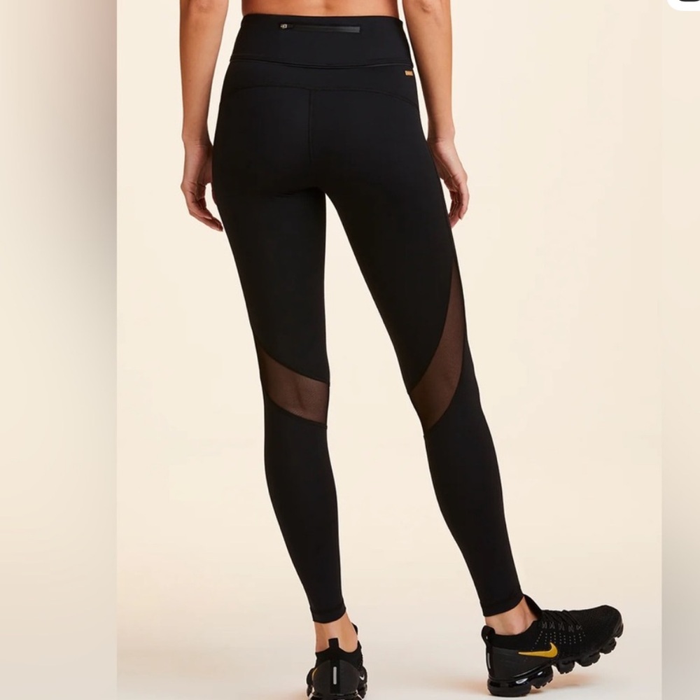 Alala Black Leggings with Mesh Detail - Captain Ankle Pant
